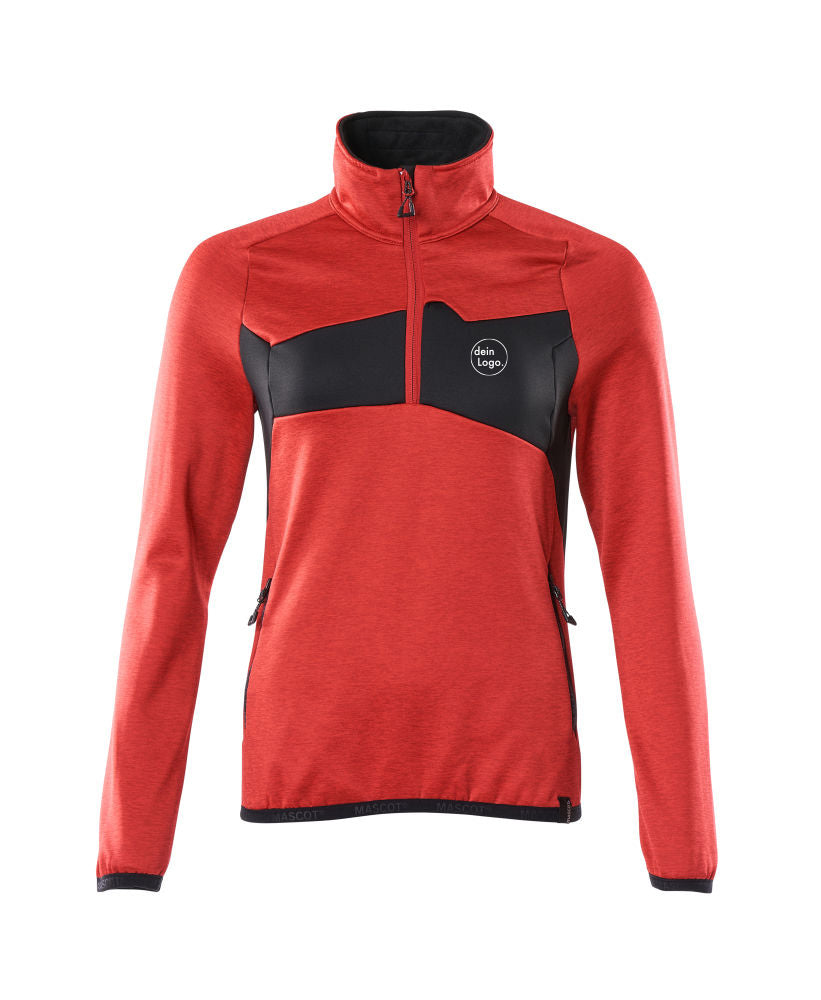 mascot damen fleecepullover mit kurzem reißverschluss 18053-316