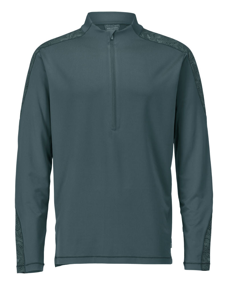 mascot t-shirt, langarm, mit kurzem reißverschluss 22681-618