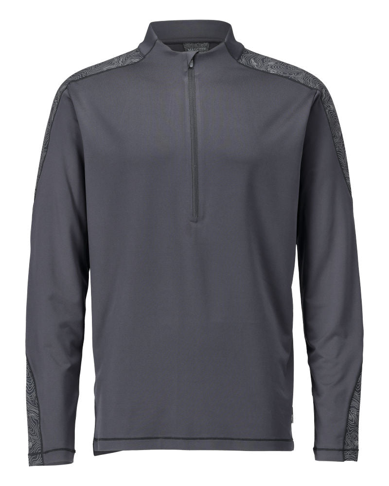 mascot t-shirt, langarm, mit kurzem reißverschluss 22681-618