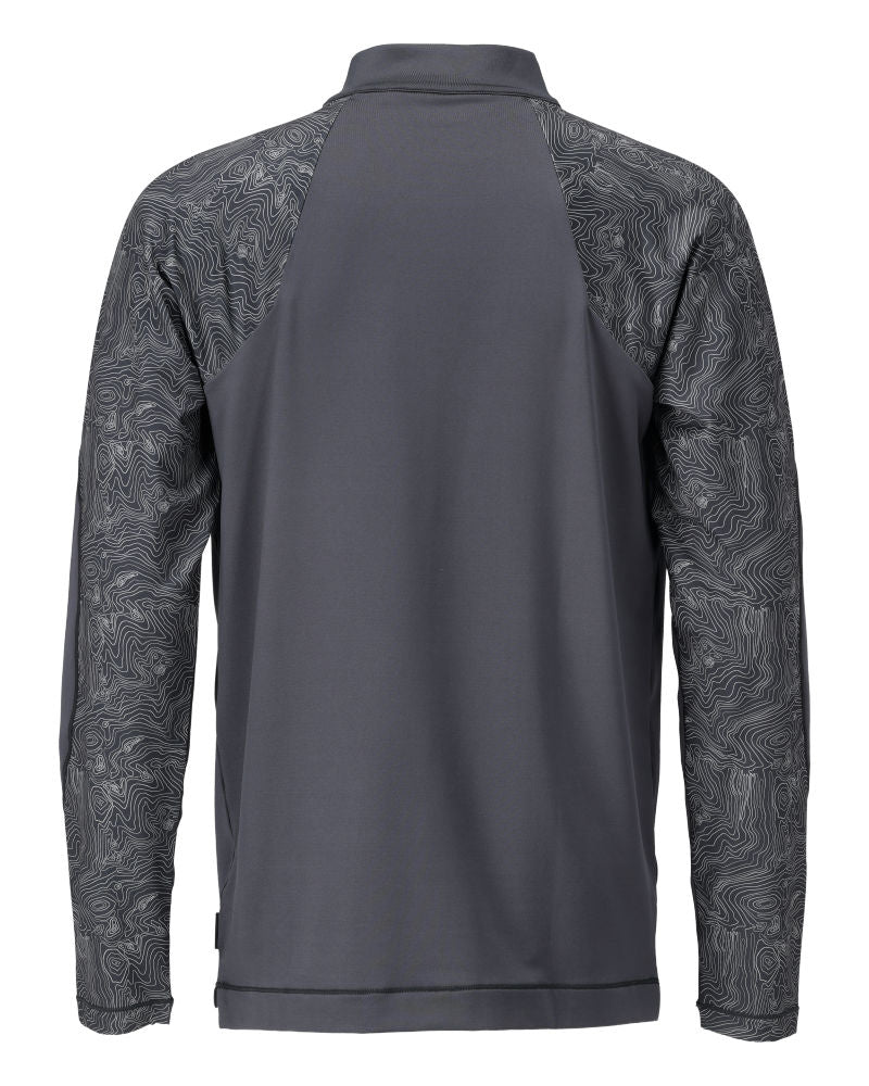 mascot t-shirt, langarm, mit kurzem reißverschluss 22681-618