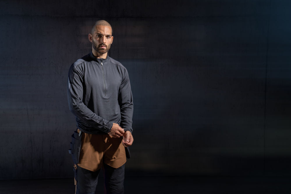 mascot t-shirt, langarm, mit kurzem reißverschluss 22681-618