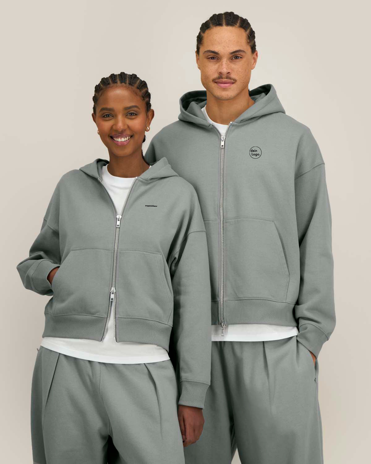 fronter - schwerer unisex boxy zip hoodie