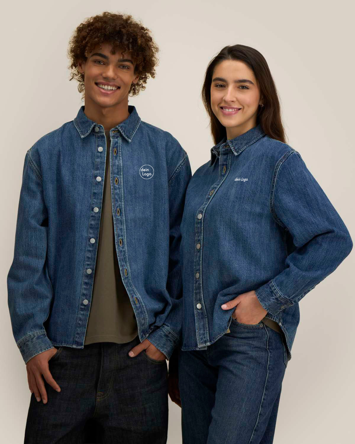 palmer - unisex denim jeanshemd
