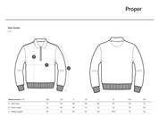 proper - unisex polo sweatshirt mit reißverschluss
