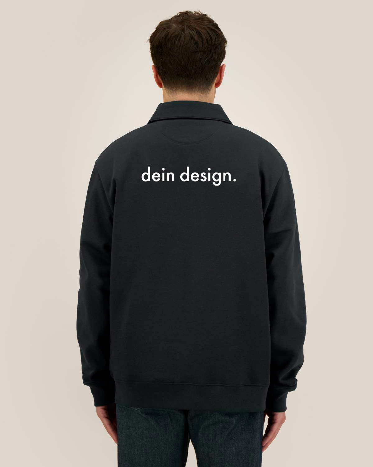 proper - unisex polo sweatshirt mit reißverschluss