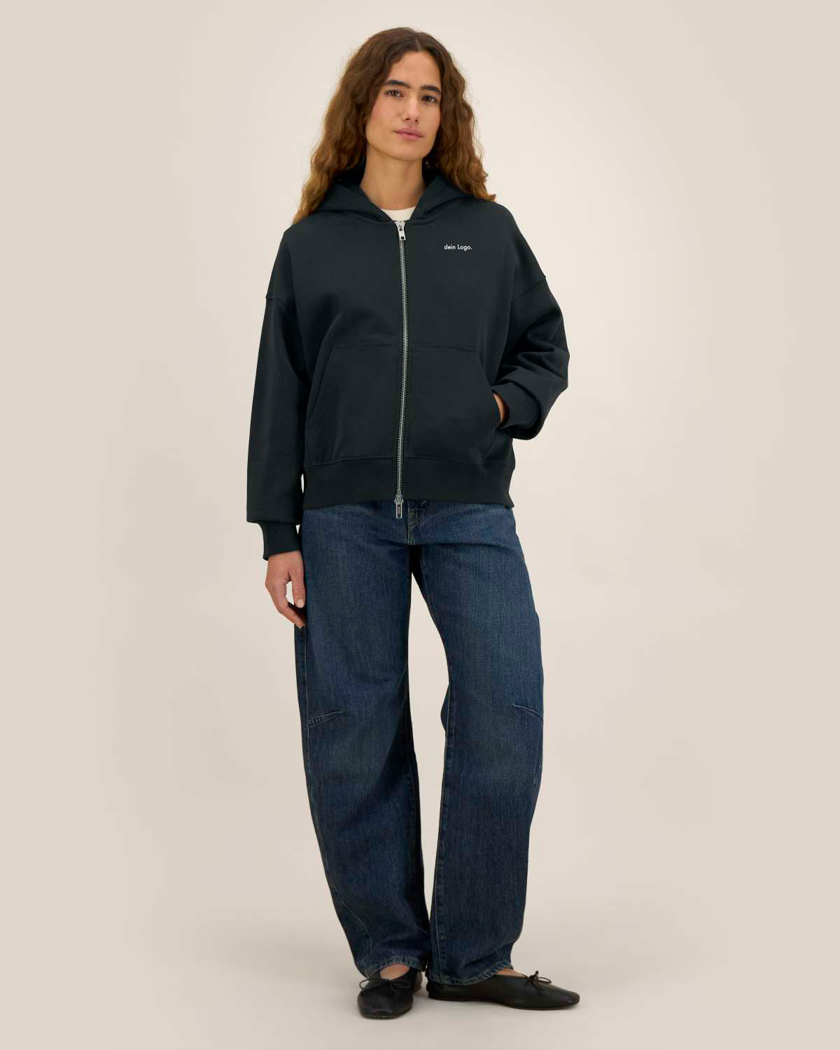 fronter - schwerer unisex boxy zip hoodie
